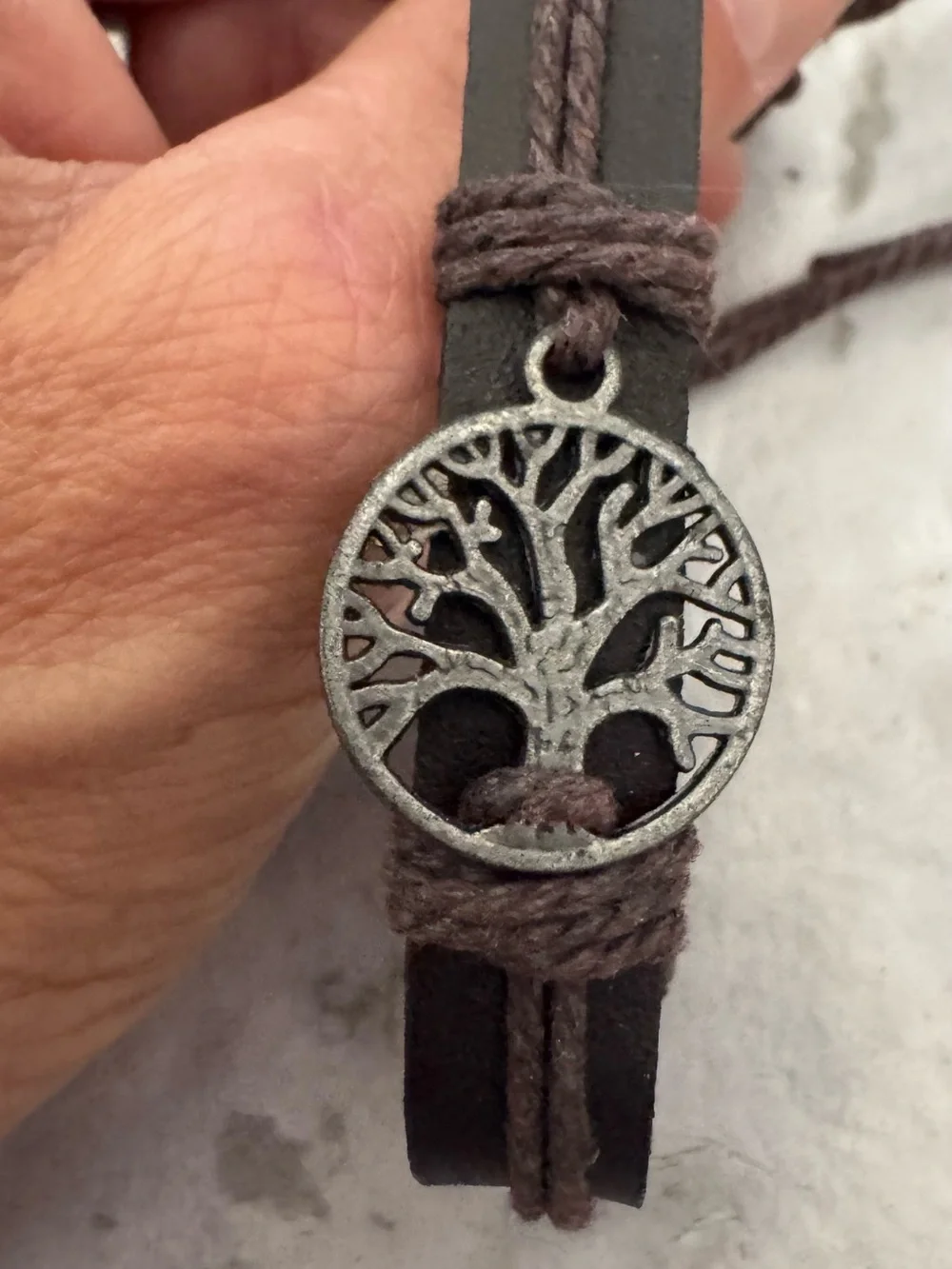 Tree of Life Brown Leather Cord Bracelet